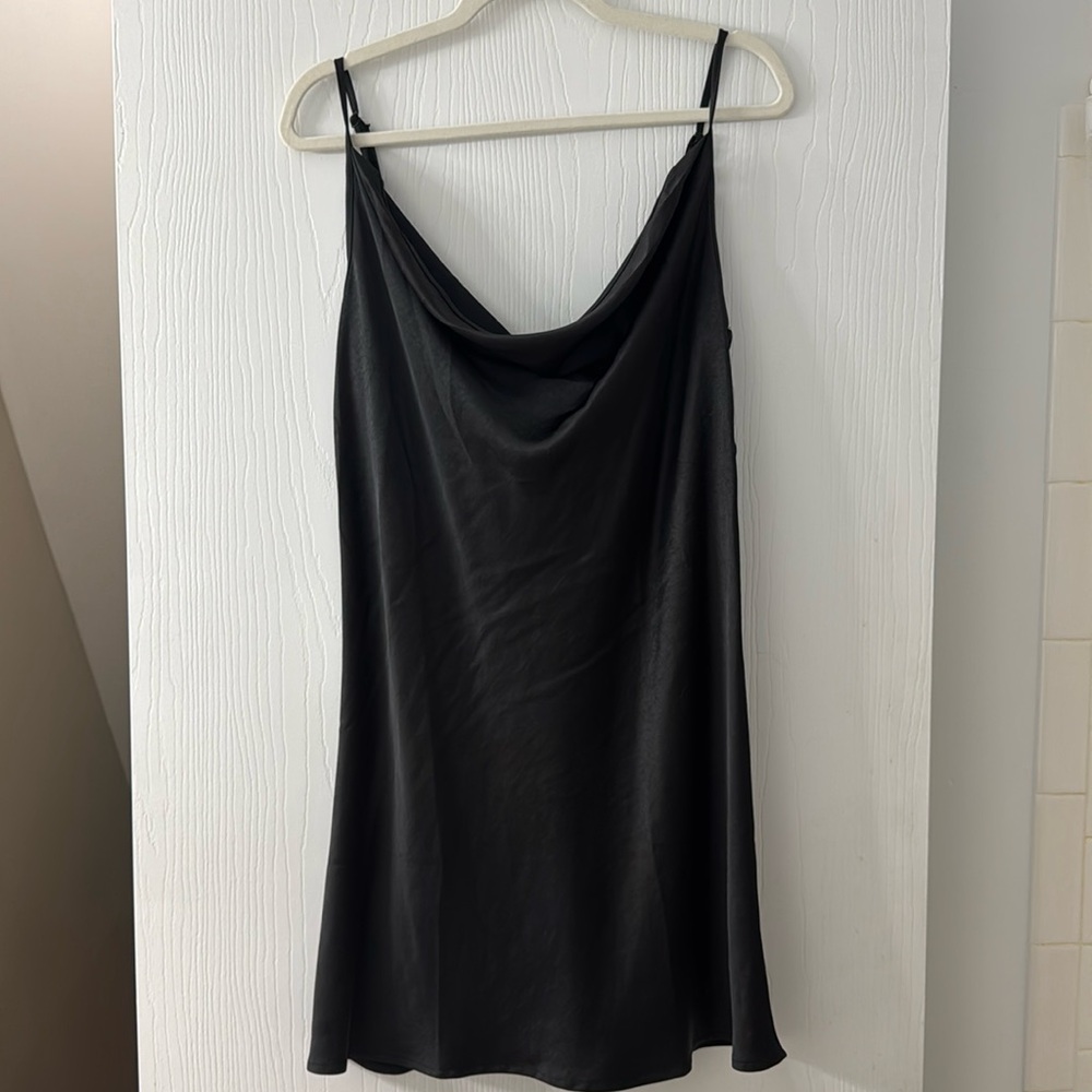 Motel Rocks Black Satin Mini Dress